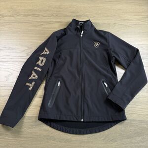 Ariat Tek Jacket Women Small New Team Softshell Black Embroidered Logo Full Zip